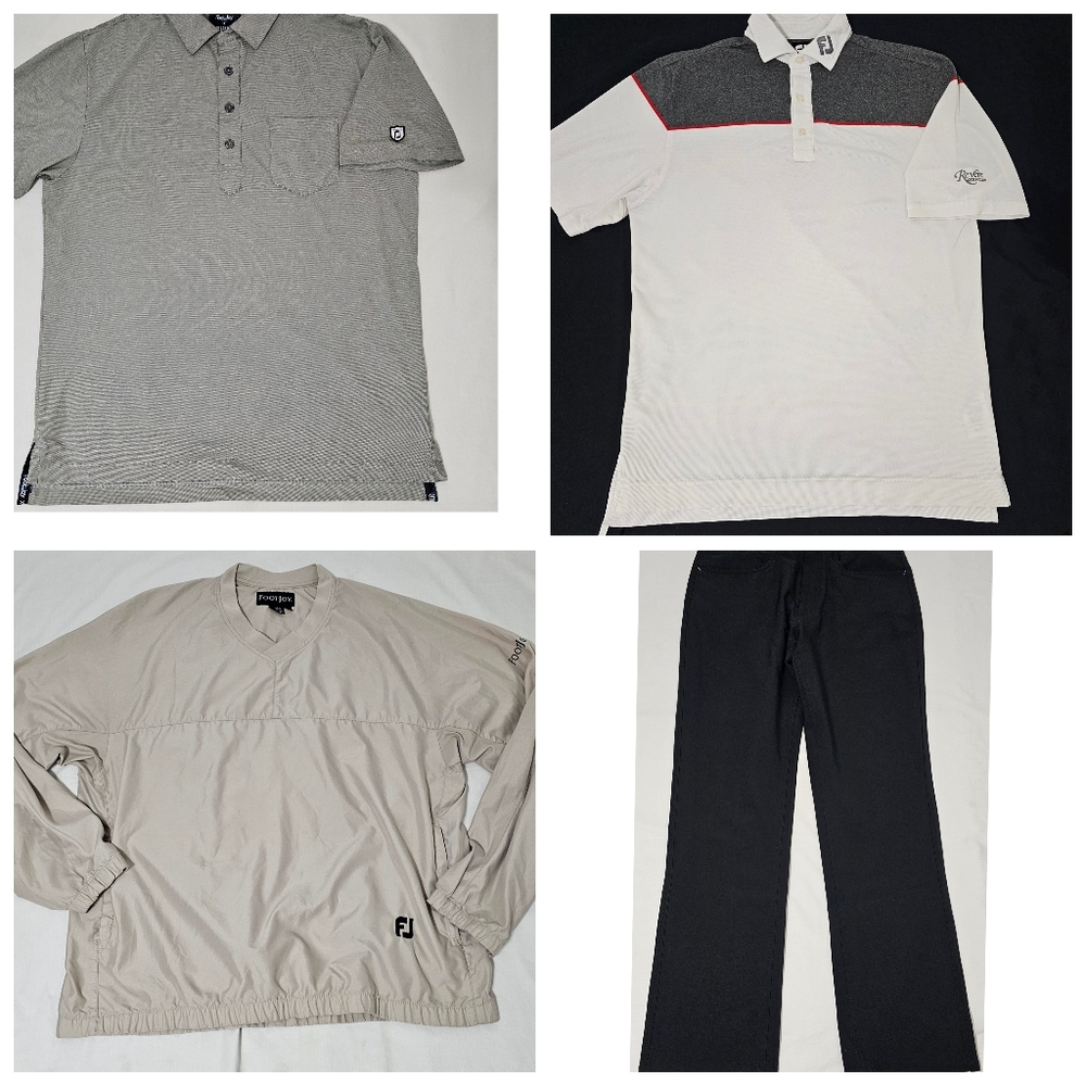 FootJoy Men’s Golf Apparel Bundle | Polo Shirts, Pullover & Pants | Size M 32x32